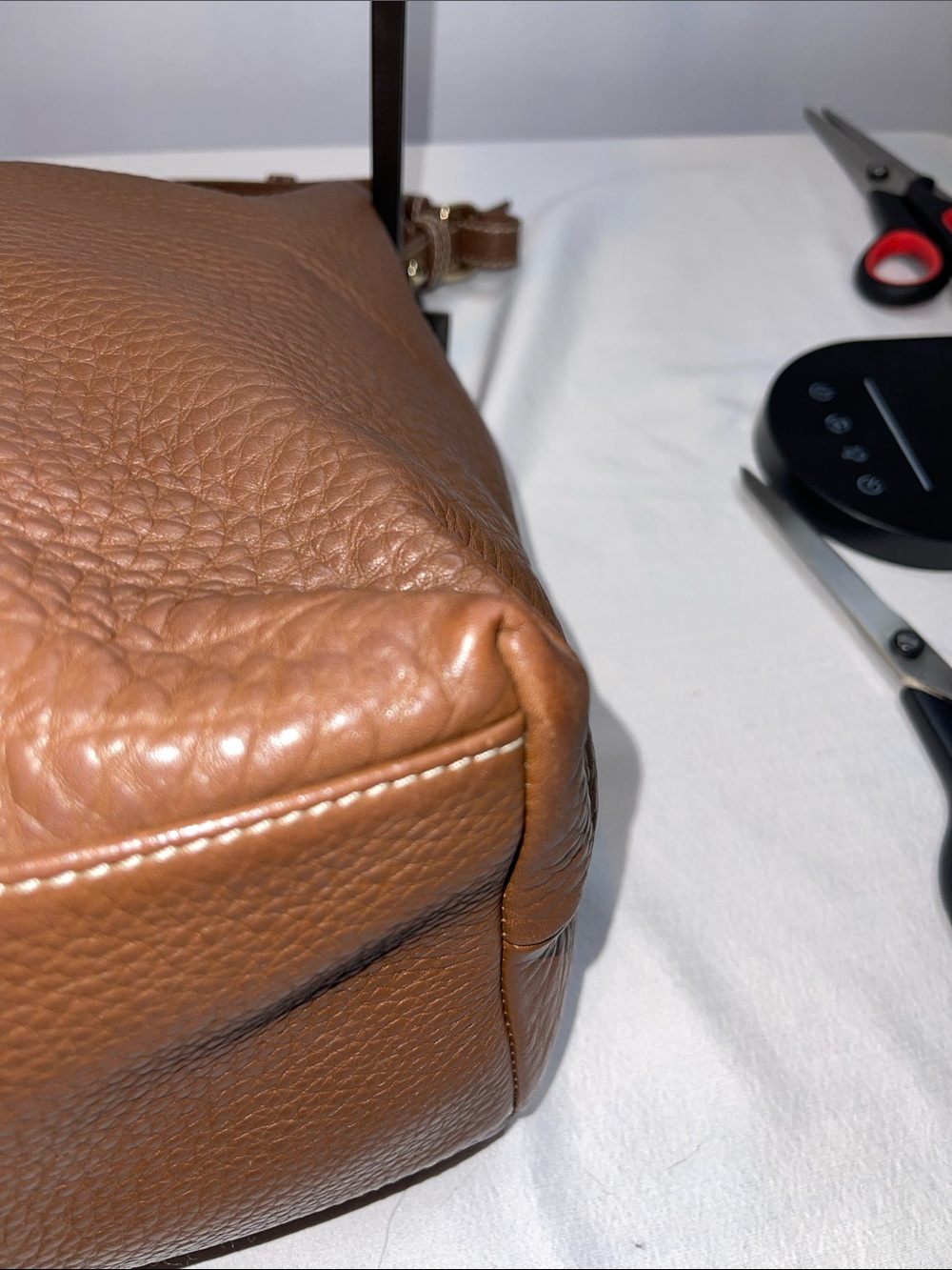 Dooney & Bourke Pebbled Leather Hobo Shoulder Bag Cognac Brown Large Purse - Picture 12 of 17